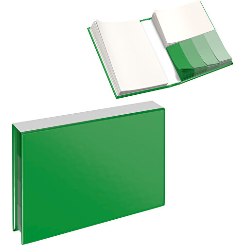 Hardcover Haftnotiz-Set Ana , grün / weiss, Papier, 10,50cm x 1,50cm x 7,50cm (Länge x Höhe x Breite), Bild 1