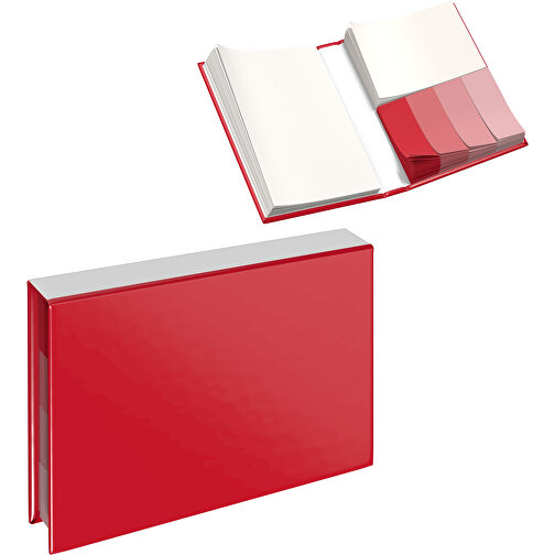 Hardcover Haftnotiz-Set Ana , dunkelrot / weiss, Papier, 10,50cm x 1,50cm x 7,50cm (Länge x Höhe x Breite), Bild 1