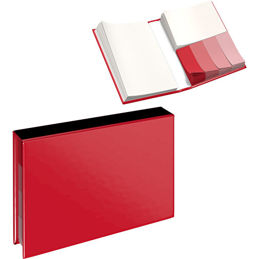 Hardcover Haftnotiz-Set Ana , dunkelrot / schwarz, Papier, 10,50cm x 1,50cm x 7,50cm (Länge x Höhe x Breite), Bild 1