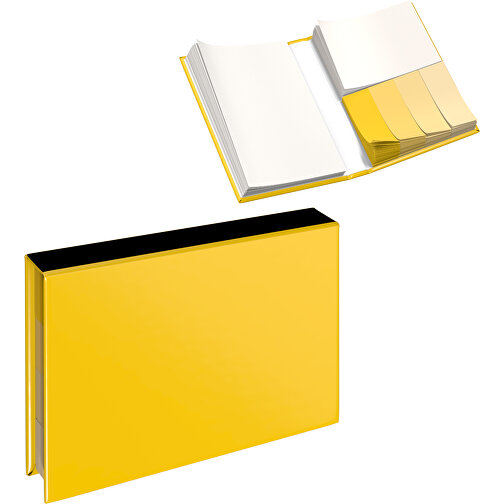 Hardcover Haftnotiz-Set Ana , goldgelb / schwarz, Papier, 10,50cm x 1,50cm x 7,50cm (Länge x Höhe x Breite), Bild 1