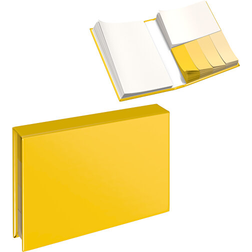 Hardcover Haftnotiz-Set Ana , goldgelb, Papier, 10,50cm x 1,50cm x 7,50cm (Länge x Höhe x Breite), Bild 1