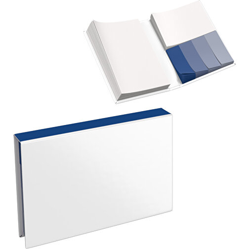 Hardcover Haftnotiz-Set Steffen , weiss / dunkelblau, Papier, 10,50cm x 1,80cm x 7,50cm (Länge x Höhe x Breite), Bild 1