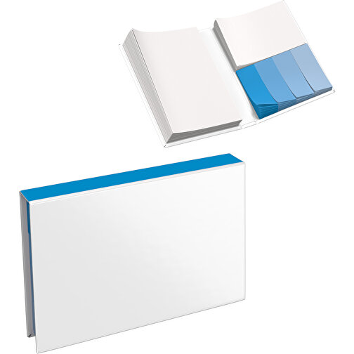 Hardcover Haftnotiz-Set Steffen , weiss / himmelblau, Papier, 10,50cm x 1,80cm x 7,50cm (Länge x Höhe x Breite), Bild 1