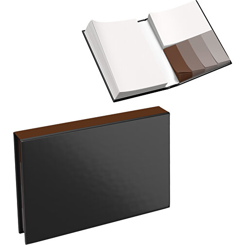 Hardcover Haftnotiz-Set Steffen , schwarz / dunkelbraun, Papier, 10,50cm x 1,80cm x 7,50cm (Länge x Höhe x Breite), Bild 1