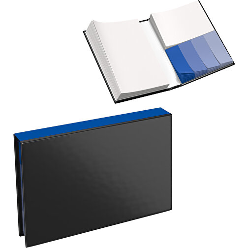 Hardcover Haftnotiz-Set Steffen , schwarz / kobaltblau, Papier, 10,50cm x 1,80cm x 7,50cm (Länge x Höhe x Breite), Bild 1