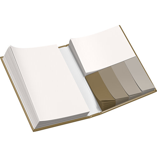 Hardcover Haftnotiz-Set Steffen , gold / schwarz, Papier, 10,50cm x 1,80cm x 7,50cm (Länge x Höhe x Breite), Bild 3