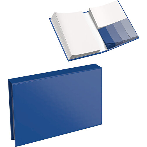 Hardcover Haftnotiz-Set Steffen , dunkelblau, Papier, 10,50cm x 1,80cm x 7,50cm (Länge x Höhe x Breite), Bild 1