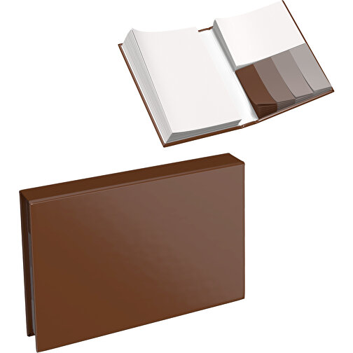 Hardcover Haftnotiz-Set Steffen , dunkelbraun, Papier, 10,50cm x 1,80cm x 7,50cm (Länge x Höhe x Breite), Bild 1