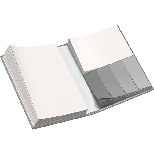 Hardcover Haftnotiz-Set Steffen , grau / weiss, Papier, 10,50cm x 1,80cm x 7,50cm (Länge x Höhe x Breite), Bild 3