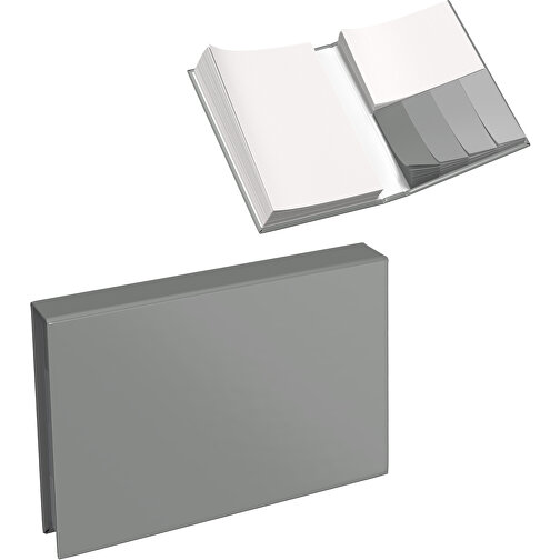 Hardcover Haftnotiz-Set Steffen , grau, Papier, 10,50cm x 1,80cm x 7,50cm (Länge x Höhe x Breite), Bild 1