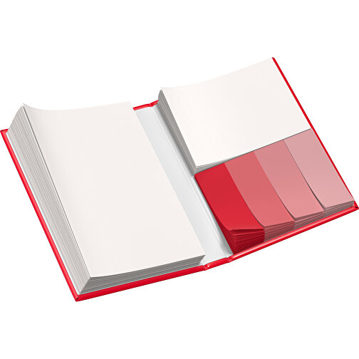 Hardcover Haftnotiz-Set Steffen , ampelrot / weiss, Papier, 10,50cm x 1,80cm x 7,50cm (Länge x Höhe x Breite), Bild 3