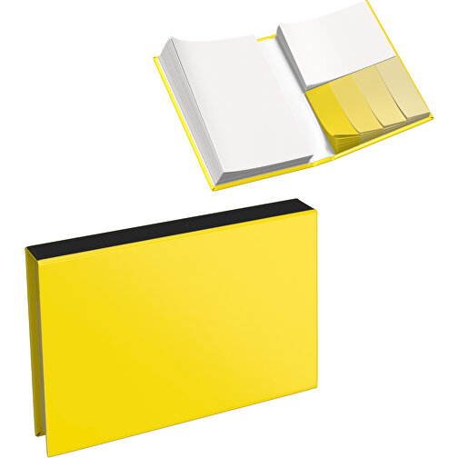 Hardcover Haftnotiz-Set Steffen , gelb / schwarz, Papier, 10,50cm x 1,80cm x 7,50cm (Länge x Höhe x Breite), Bild 1