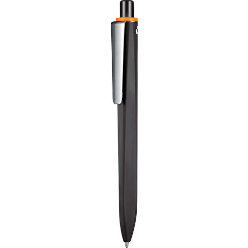 Kugelschreiber RIDGE RECYCLED SOFT M , Ritter-Pen, schwarz/orange, ABS u. Metall, 14,10cm (Länge), Bild 1