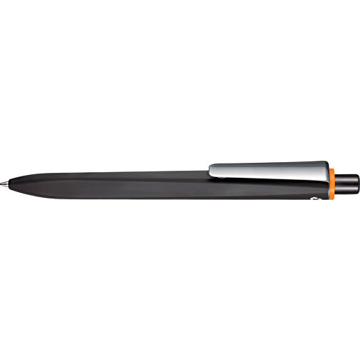 Kugelschreiber RIDGE RECYCLED SOFT M , Ritter-Pen, schwarz/orange, ABS u. Metall, 14,10cm (Länge), Bild 3