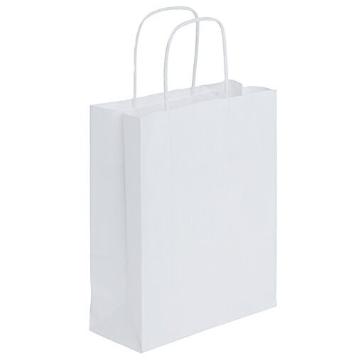 Bolsas kraft Papel blanco, asas retorcidas, Imagen 1