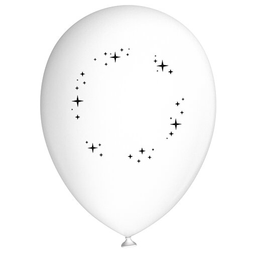 Standardluftballon In Kleinstmengen , weiss / schwarz, Naturkautschuk, , Bild 1