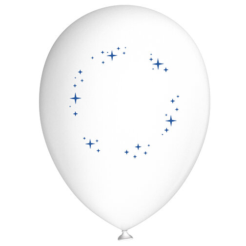 Standardluftballon In Kleinstmengen , weiss / dunkelblau, Naturkautschuk, , Bild 1