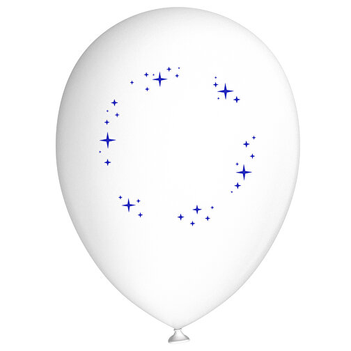 Standardluftballon In Kleinstmengen , weiss / blau, Naturkautschuk, , Bild 1