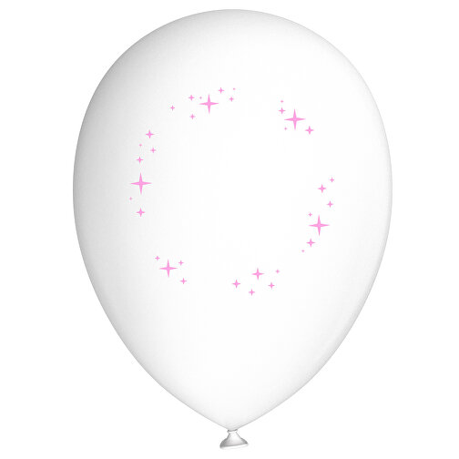 Standardluftballon In Kleinstmengen , weiss / rosa, Naturkautschuk, , Bild 1