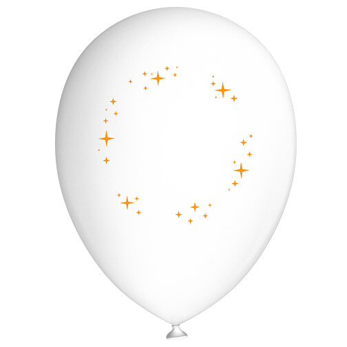 Standardluftballon In Kleinstmengen , weiss / kürbisorange, Naturkautschuk, , Bild 1