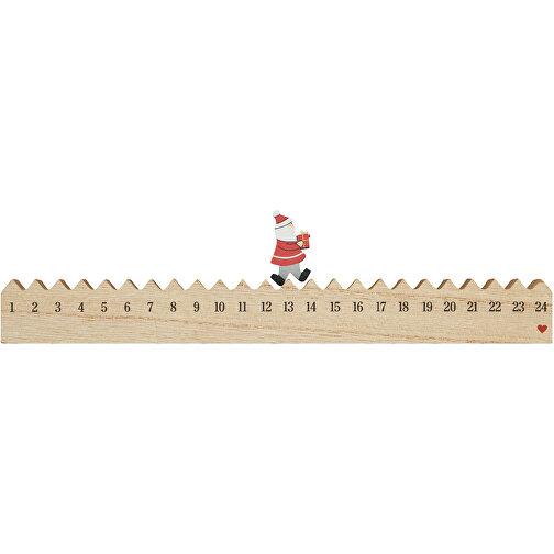 Holz-Kalender WALKING SANTA , braun, Holz, 25,00cm x 3,00cm x 2,00cm (Länge x Höhe x Breite), Bild 2