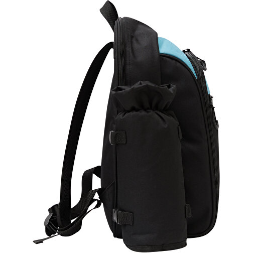 Picknick-Rucksack SMART TRIP , schwarz, türkis, 600 / 300 Polyester / Kunststoff / Baumwolle, 43,00cm x 19,00cm x 37,00cm (Länge x Höhe x Breite), Bild 4