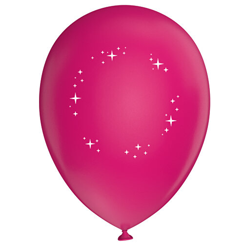 Standardluftballon In Kleinstmengen , magenta / weiß, Naturkautschuk, , Bild 1