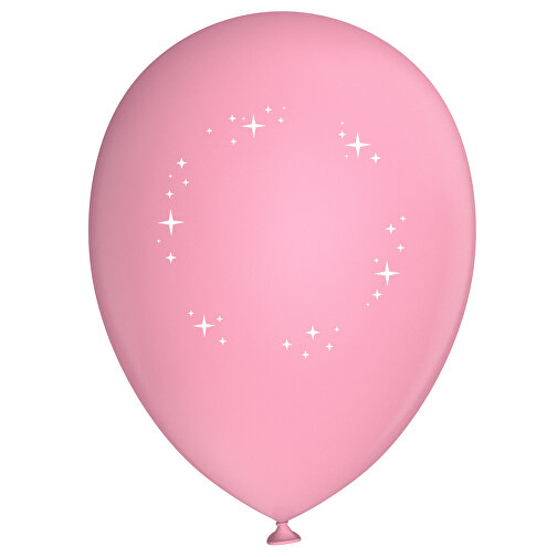 Standardluftballon In Kleinstmengen , rosa / weiß, Naturkautschuk, , Bild 1