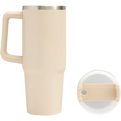 Vakuum-Trinkbecher DRINK DELUXE , beige, Edelstahl / Silikon / Kunststoff, 24,00cm (Länge), Bild 7