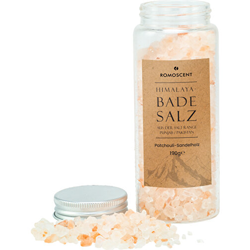 Himalayabadsalt 190 g, patchouli sandelträ - även med personlig etikett, Bild 1