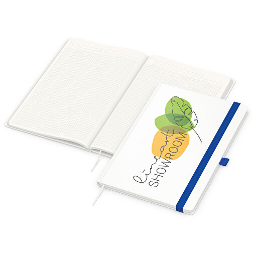 Carnet de notes Match-Book green+blue A4 Cover-Star recyclé mat, bleu moyen, Image 1