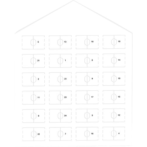 Täfelchen Adventskalender Haus Alpenmilch-Schokotäfelchen , Vollkartonhülle, weiß, 1,50cm x 21,00cm x 26,00cm (Länge x Höhe x Breite), Bild 1