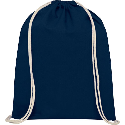 Oregon 140 G/m² Sportbeutel Aus GRS Recycelter Baumwolle , navy, GRS-zertifizierte, recycelte Baumwolle, 140 g/m2, 33,00cm x 44,00cm (Länge x Höhe), Bild 2