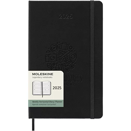 Moleskine L hard cover 12 måneders vandret ugekalender, Billede 2