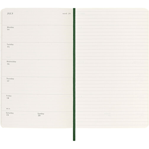 Moleskine Softcover 12 Monate Wochenkalender L , myrtengrün, PU Kunststoff, FSC certified paper, 13,00cm x 21,00cm x 1,20cm (Länge x Höhe x Breite), Bild 6