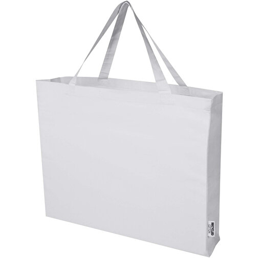 Odessa 220 G/m² Baumwoll Tragetasche Aus GRS Recycelter Baumwolle, Gross , weiss, GRS-zertifizierte, recycelte Baumwolle, 57,00cm x 42,00cm x 16,50cm (Länge x Höhe x Breite), Bild 1