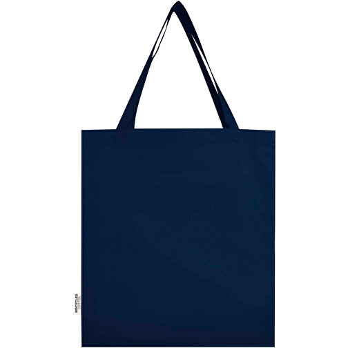 Madras 140 G/m² Baumwoll Tragetasche Mit Seitenfalten Aus GRS Recycelter Baumwolle , navy, GRS-zertifizierte, recycelte Baumwolle, 140 g/m2, 38,00cm x 41,00cm x 8,50cm (Länge x Höhe x Breite), Bild 4