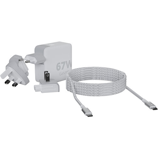 Xtorm XVC2067 GaN Ultra 67 W Reiseladegerät Mit 100 W USB-C PD-Kabel , weiss, Recycelter ABS Kunststoff, 6,70cm x 6,70cm x 3,00cm (Länge x Höhe x Breite), Bild 6