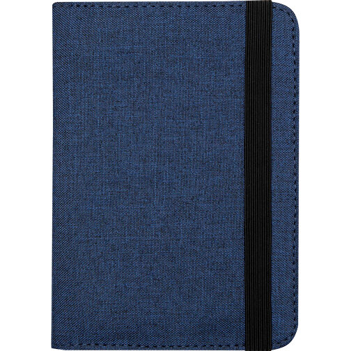 Ross GRS RPET RFID-Reisepasshalter , heather navy, 300D GRS zertifiziertes recyceltes Polyester, 10,00cm x 14,00cm x 1,00cm (Länge x Höhe x Breite), Bild 3