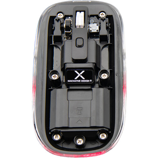 SCX.design O24 transparent trådlös multimode 2,4 Ghz Bluetooth®-mus med upplyst logotyp, Bild 4