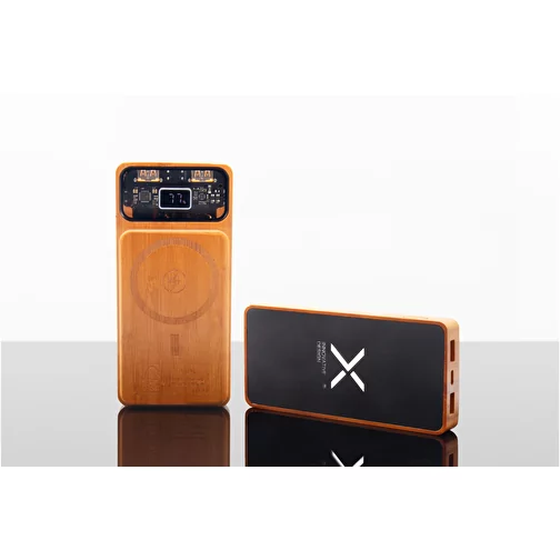 Power bank magnetico da 10.000 mAh e 15 W in legno SCX.design P48, Immagine 3