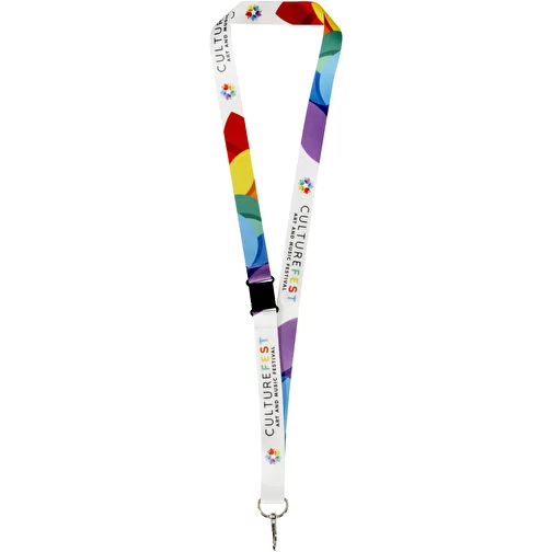 Lanyard in PET riciclato con stampa in sublimazione e sgancio di sicurezza Lois, Immagine 1