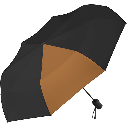 Regenschirm AOC Hamburg , schwarz / erdbraun, 100% Polyester Pongee, 30,00cm (Länge), Bild 1