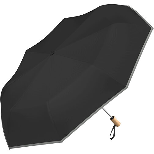 Regenschirm AO Berlin , grau / schwarz, 100% Polyester pongee, 31,00cm (Länge), Bild 1