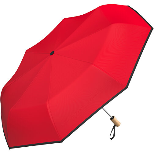 Regenschirm AO Berlin , schwarz / ampelrot, 100% Polyester pongee, 31,00cm (Länge), Bild 1