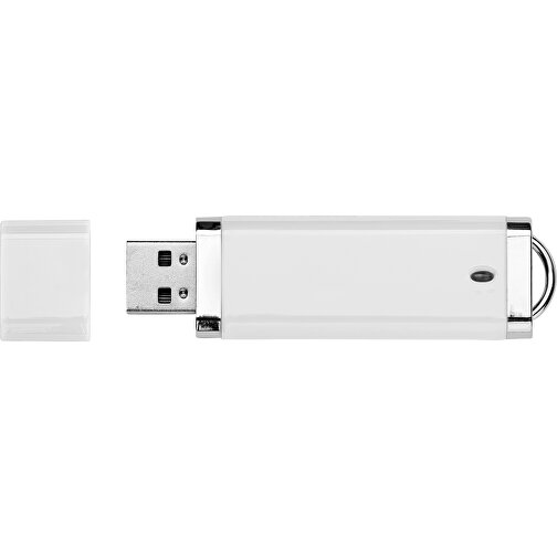 Flat USB-Stick , weiss MB , 65 GB , Kunststoff MB , 7,40cm x 2,10cm x 0,70cm (Länge x Höhe x Breite), Bild 2