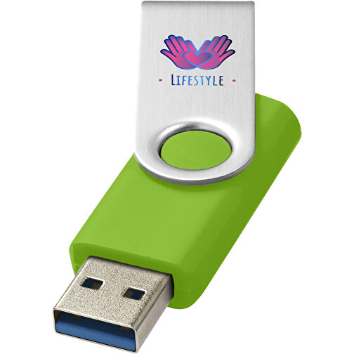 Rotate-basic USB-Stick 3.0 , limone MB , 65 GB , Kunststoff, Aluminium MB , 5,80cm x 1,90cm x 1,00cm (Länge x Höhe x Breite), Bild 2