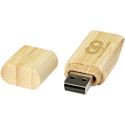 USB-Stick 2.0 Aus Bambus Mit Schlüsselanhänger , natural MB , 128 GB , Bambusholz, Aluminium MB , 5,80cm x 1,00cm x 2,00cm (Länge x Höhe x Breite), Bild 2