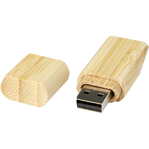 USB-Stick 2.0 Aus Bambus Mit Schlüsselanhänger , natural MB , 65 GB , Bambusholz, Aluminium MB , 5,80cm x 1,00cm x 2,00cm (Länge x Höhe x Breite), Bild 1