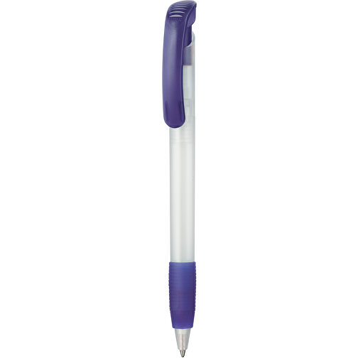 Kugelschreiber SOFT CLEAR FROZEN , Ritter-Pen, frostweiß / ozeanblau, ABS-Kunststoff, 14,80cm (Länge), Bild 1